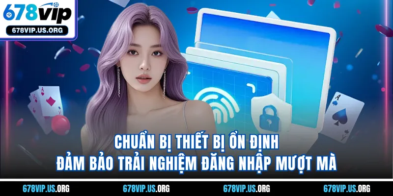 Chuẩn bị thiết bị ổn định, đảm bảo trải nghiệm đăng nhập mượt mà